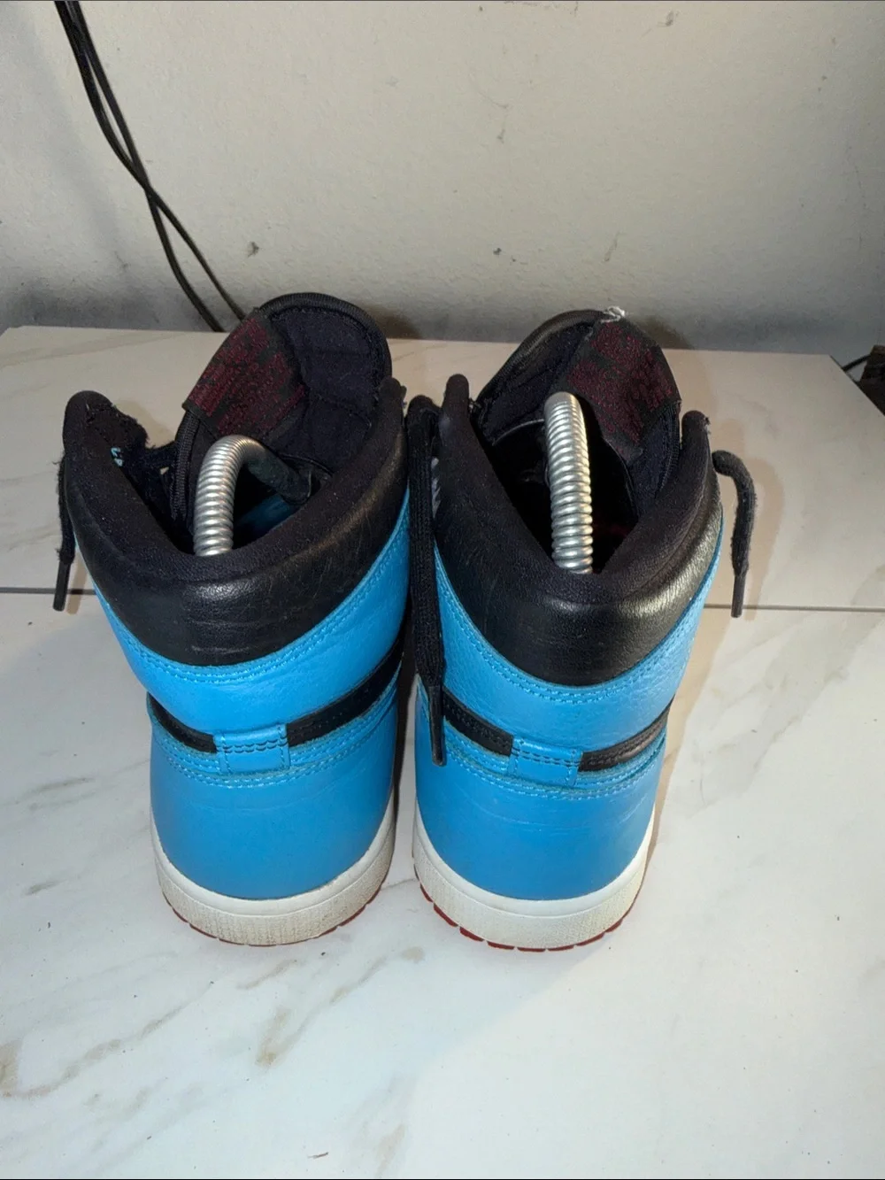 Nike Kids High-Top Sneakers in Blue, Black & Red Jordan’s